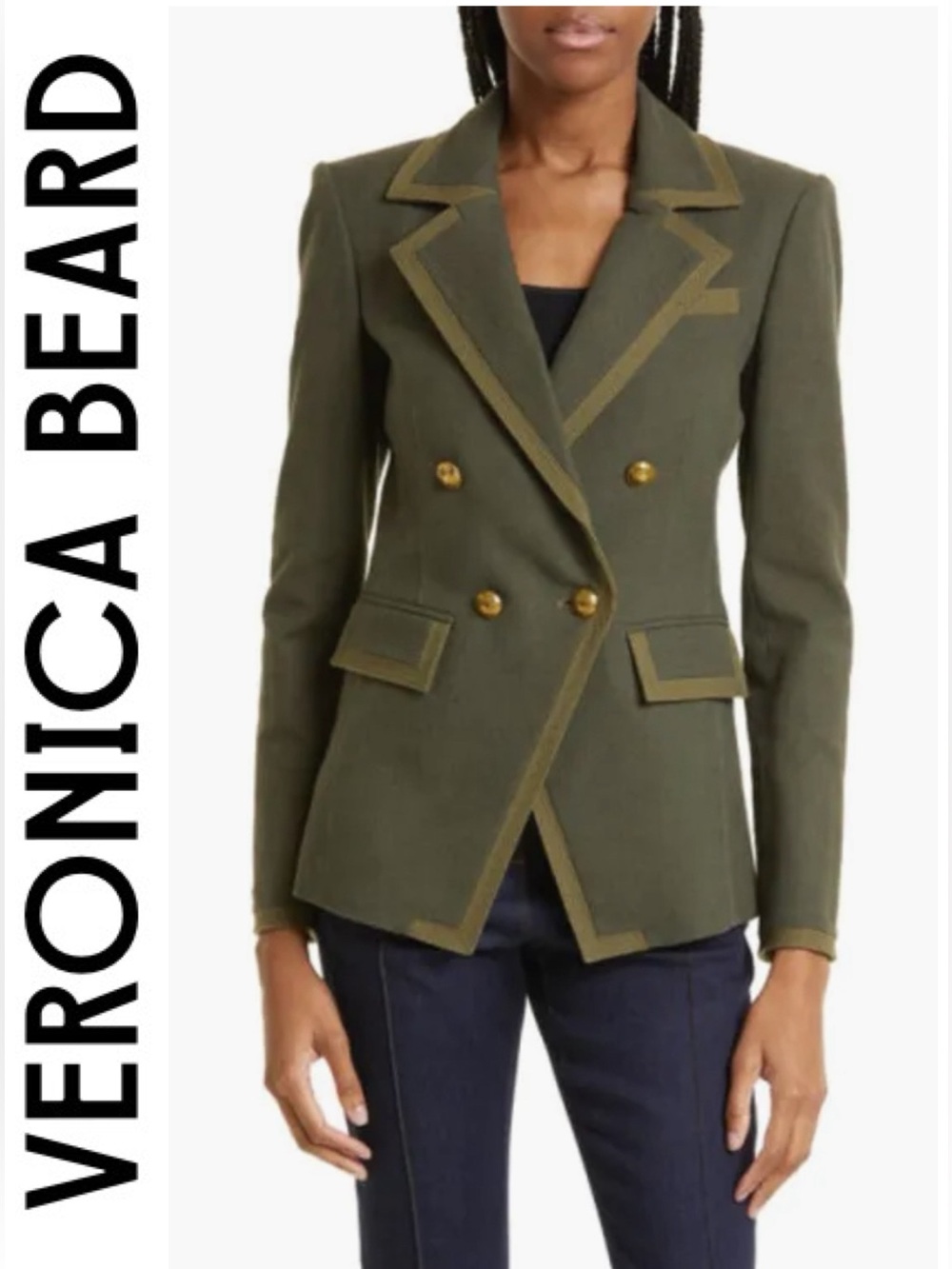 VERONICA BEARD Edison Dickey Blazer Jacket Loden/army Green Size 2 Designer
